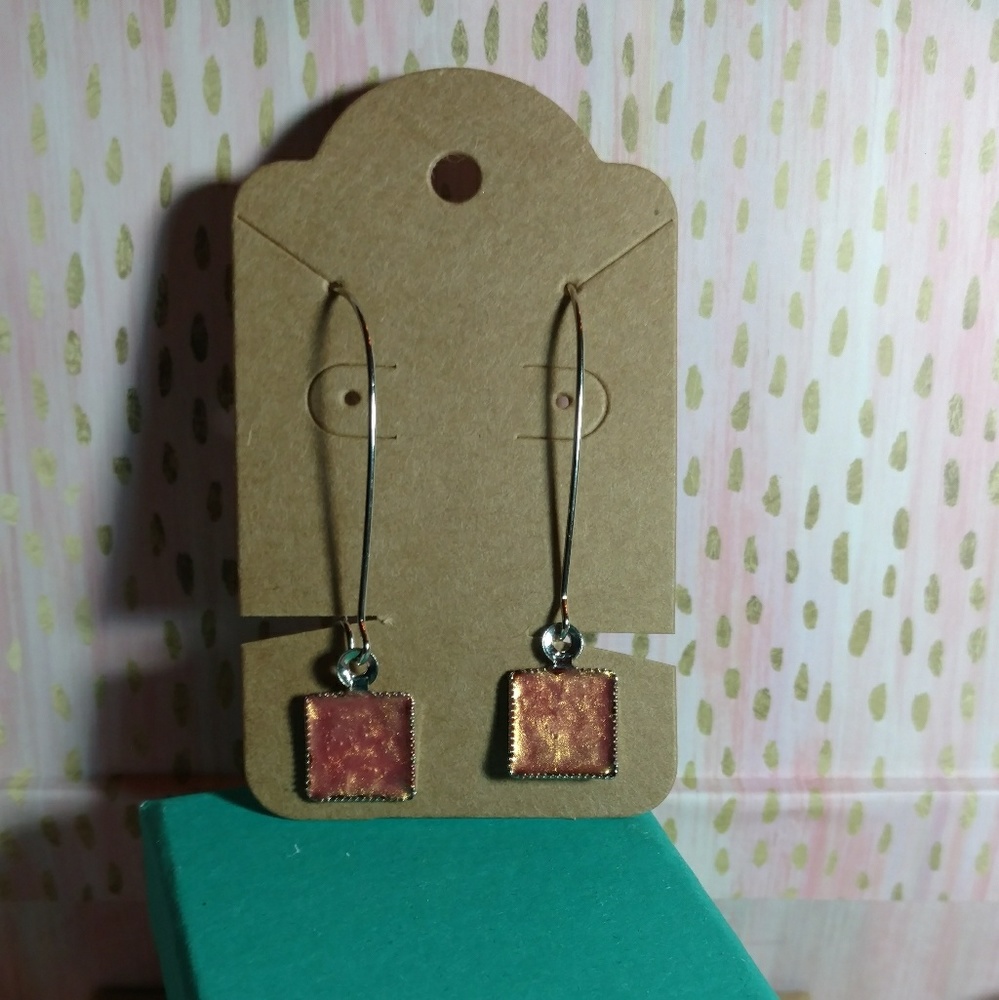 Hand painted enamel charm earrings